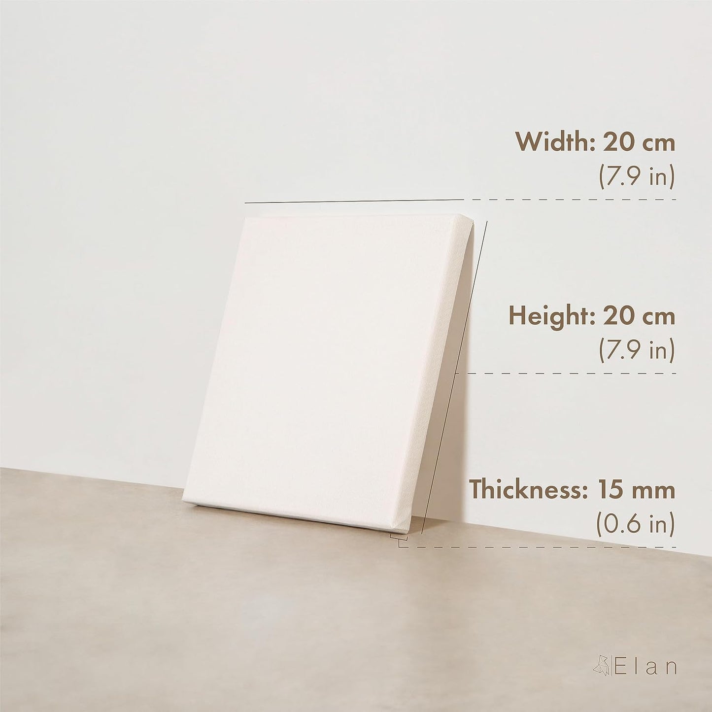 Elan Stretched Canvases 8x8, 6-Pack Canvases for Painting, Painting Canvas Bulk, Stretched Canvas for Adults Blank Canvas for Painting Painting Canvases, Paint Canvases for Painting, Art Canvas