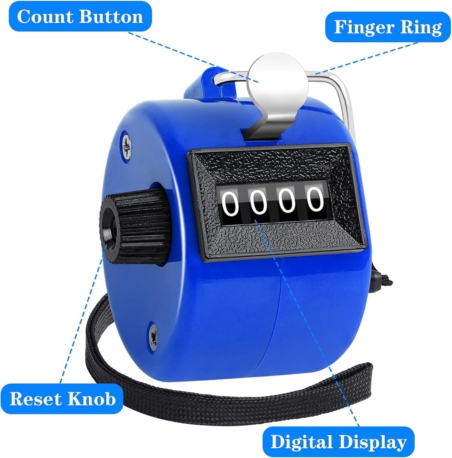 FEBSNOW Handheld Tally Counter Clicker 4 Digital Number Click Counter for School Event Golf Sports Office Stadium