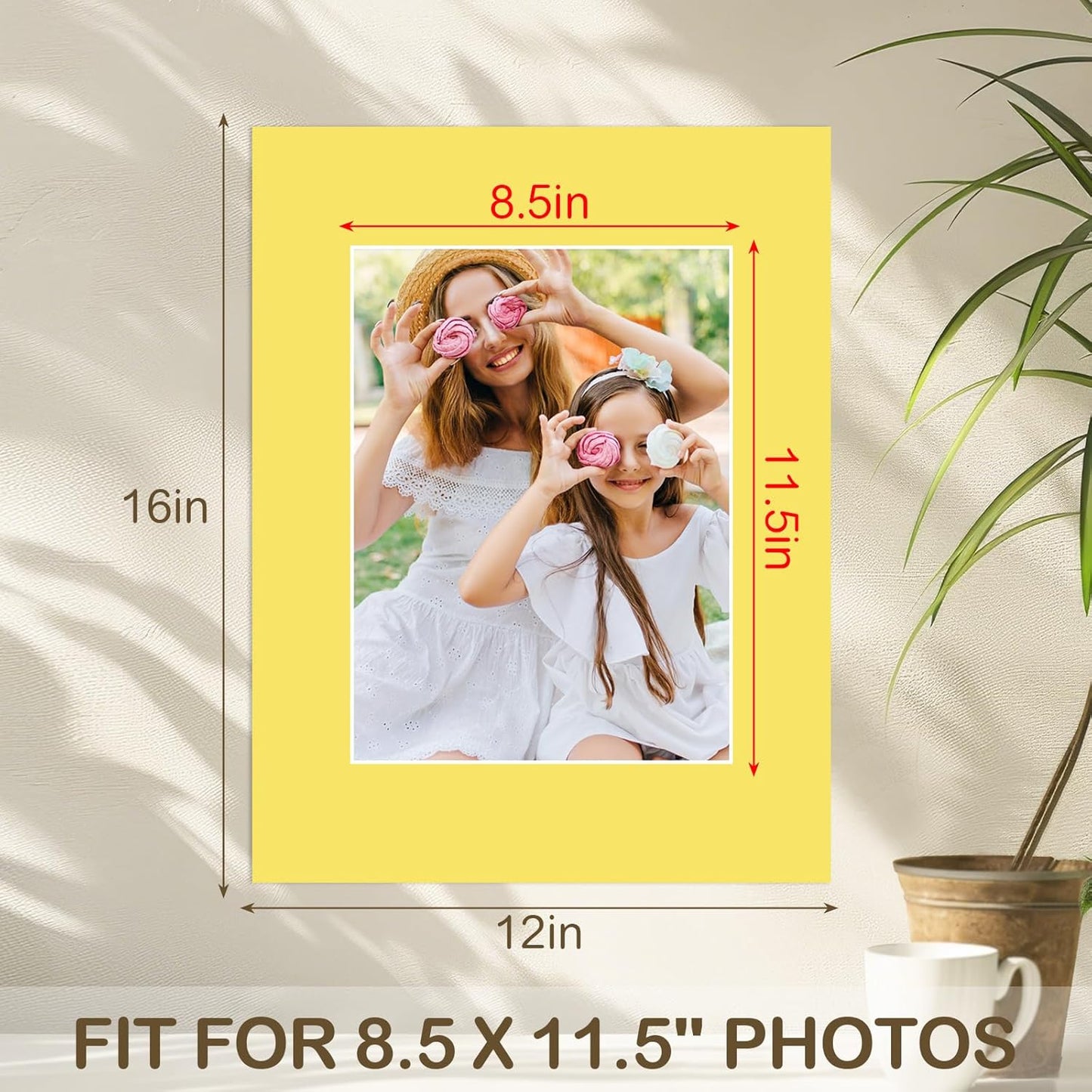15 Pack 12x16 Picture Mats, Mixed Colors Frame Mattes for 9x12 Pictures Photo Frame Mat Core Bevel Cut Mat Board Show Kit for Photos, Prints, Artworks