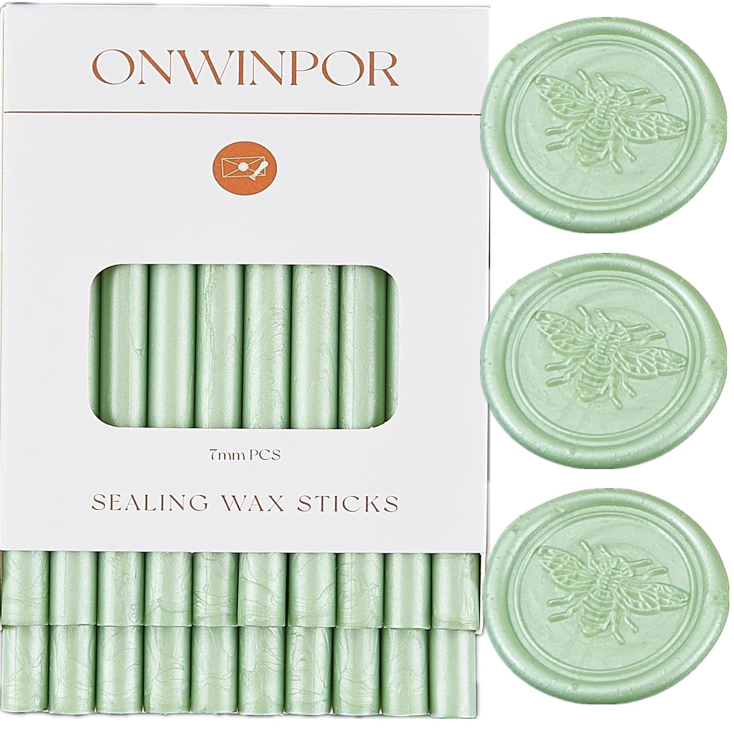 Fruit Green Wax Seal Sticks, ONWINPOR 20pcs Glue Gun Waxing Sealing Sticks for Waxseal Stamp, Mini Sealing Waxs Sticks Suit for 0.28''Glue Gun (Fruit Green)