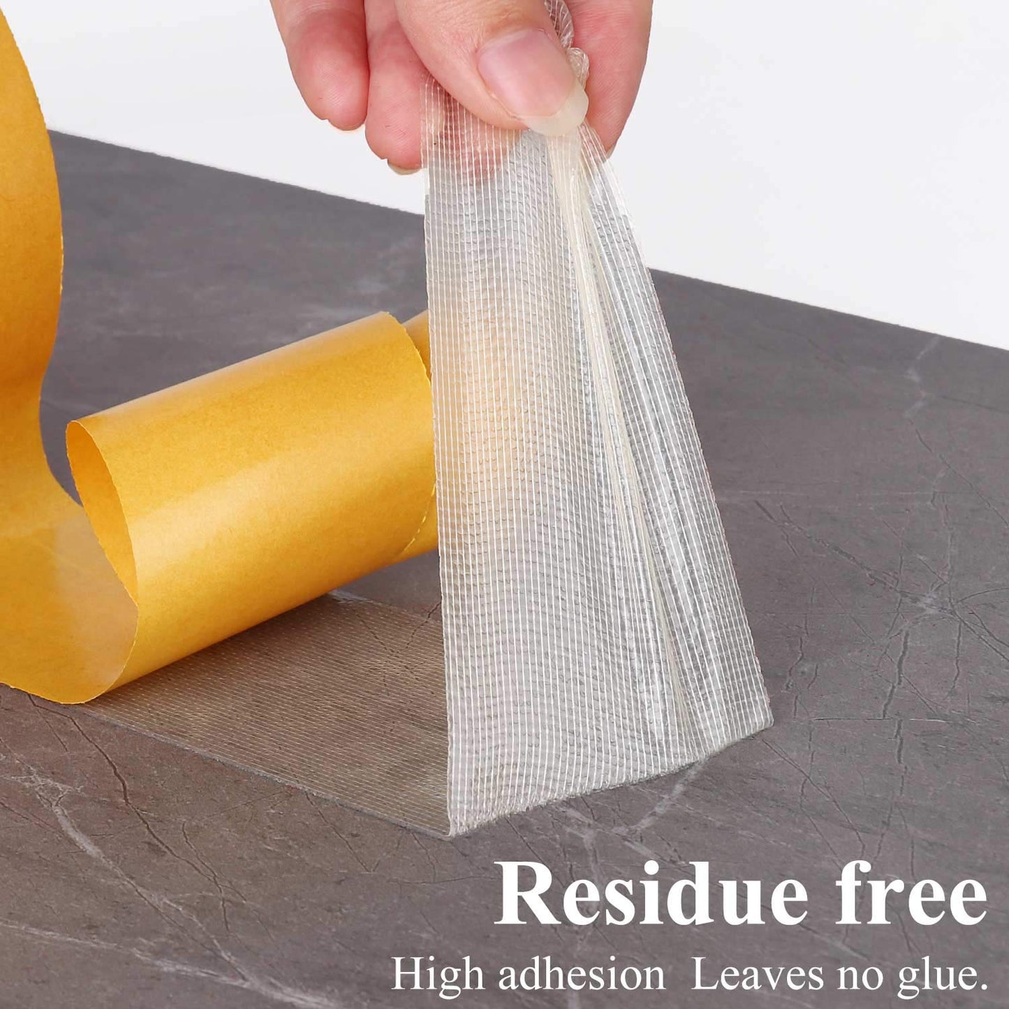 2 Pack Double Sided Tape Heavy Duty Strong Wall Adhesive with Fiberglass Mesh, Super Sticky Insistent Clear Tape, Easy Use Mounting Tape 1.4inX33FT