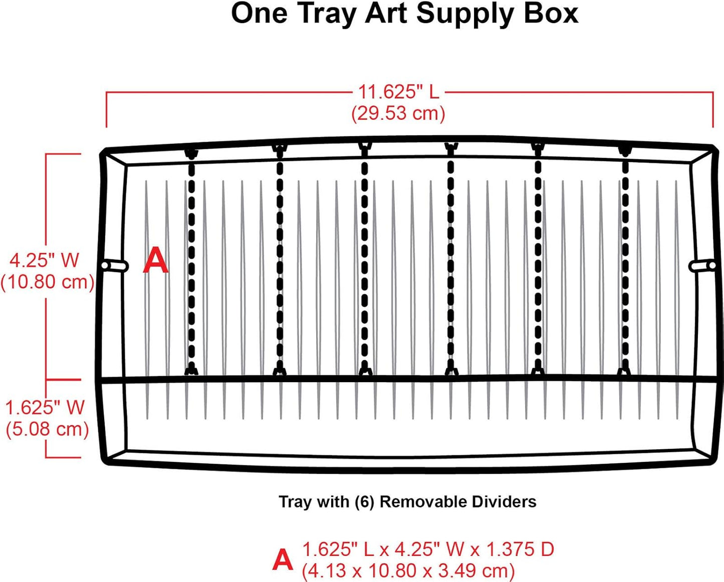 ArtBin 6891AG 1-Tray Art Supply Box, Portable Art & Craft Organizer with Lift-Up Tray, [1] Plastic Storage Case, Gray/Black