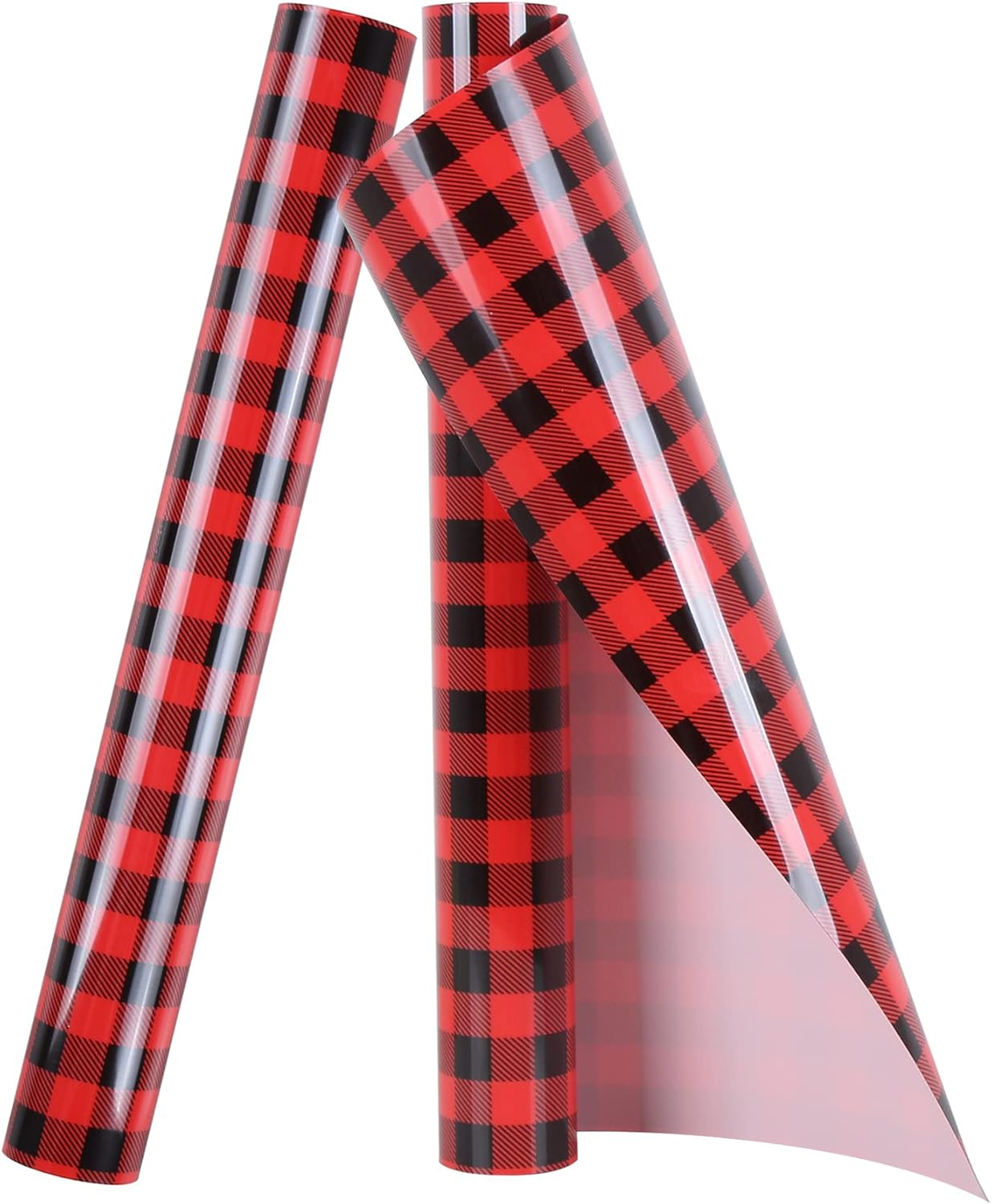 TORC Red Black Buffalo Plaid HTV Vinyl 12 inch x 10 ft, Check Heat Transfer Vinyl Iron on Transfers for Christmas