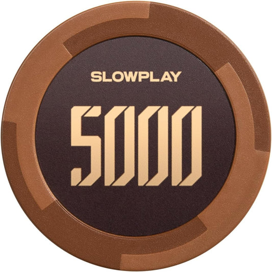 SLOWPLAY Godel Clay Poker Chips, 14 Grams Heavyweight Clay Composite, 40mm Large Chips in Bulk, Pack of 50 with Denomination of 5000