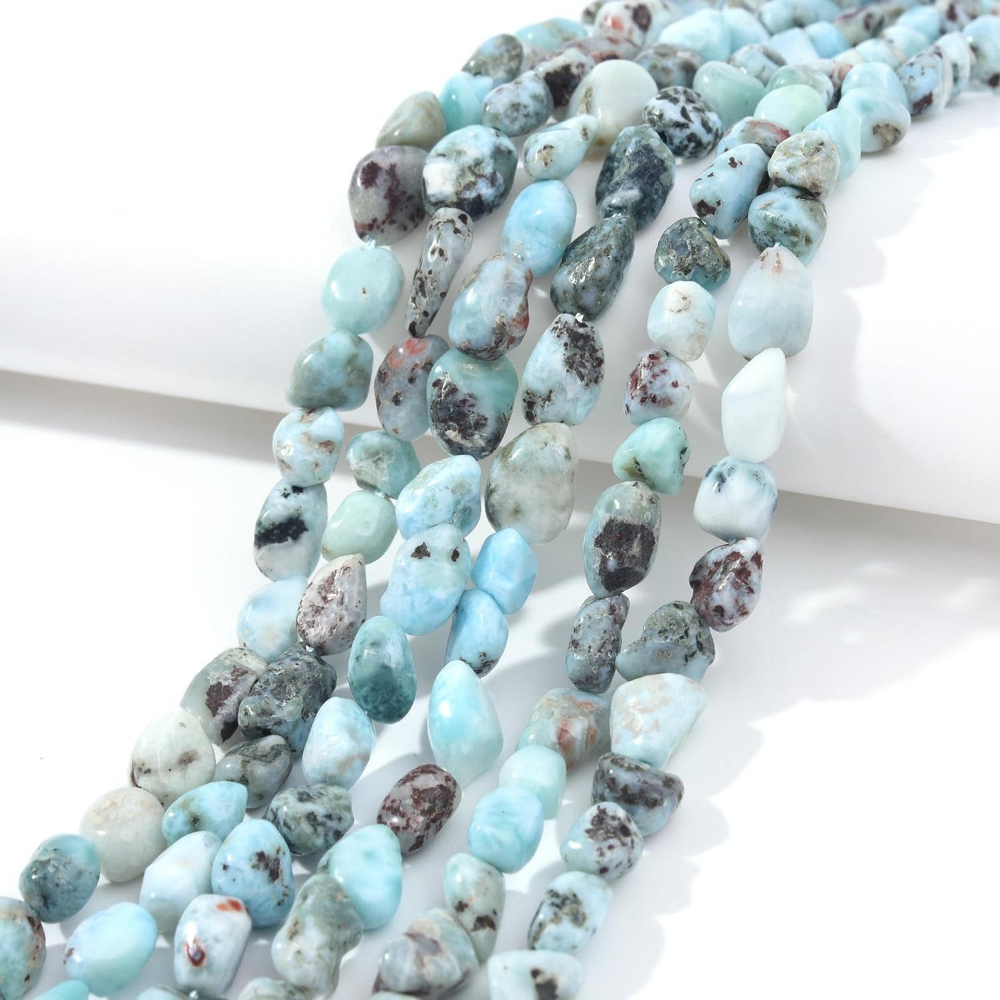 Larimar Pebble Nugget Oval Free Tumbled Stone 6-8mm Natural Gemstone Loose Beads Approx 15.5 inch for DIY Jewelry Making