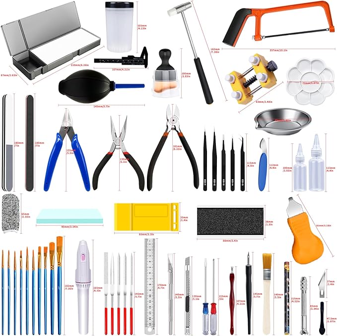 75Pcs Modeler Basic Tools Craft Set, Hobby Modeling Tools for Gundam Model Car Airplane Repairing & Fixing