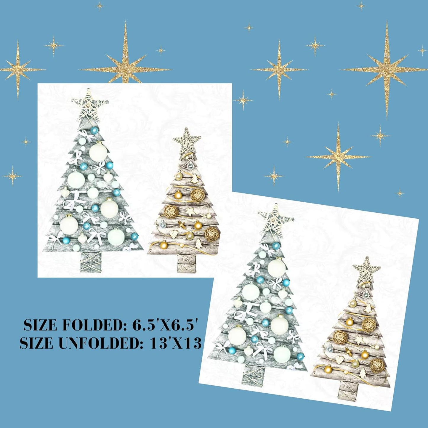 20-ct 13x13 Christmas Paper Decoupage Napkins, 3-Ply Servilletas Tissue Napkin for Dinner and Parties, Disposable Napkins (Trees Xmas)