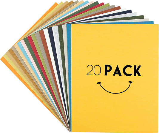 Golden State Art, 8x10 Matboard Mat Board Blanks - Assortment Color Uncut Mats for DIY Projects, Presentation Boards, Art Crafts (20 Pack)