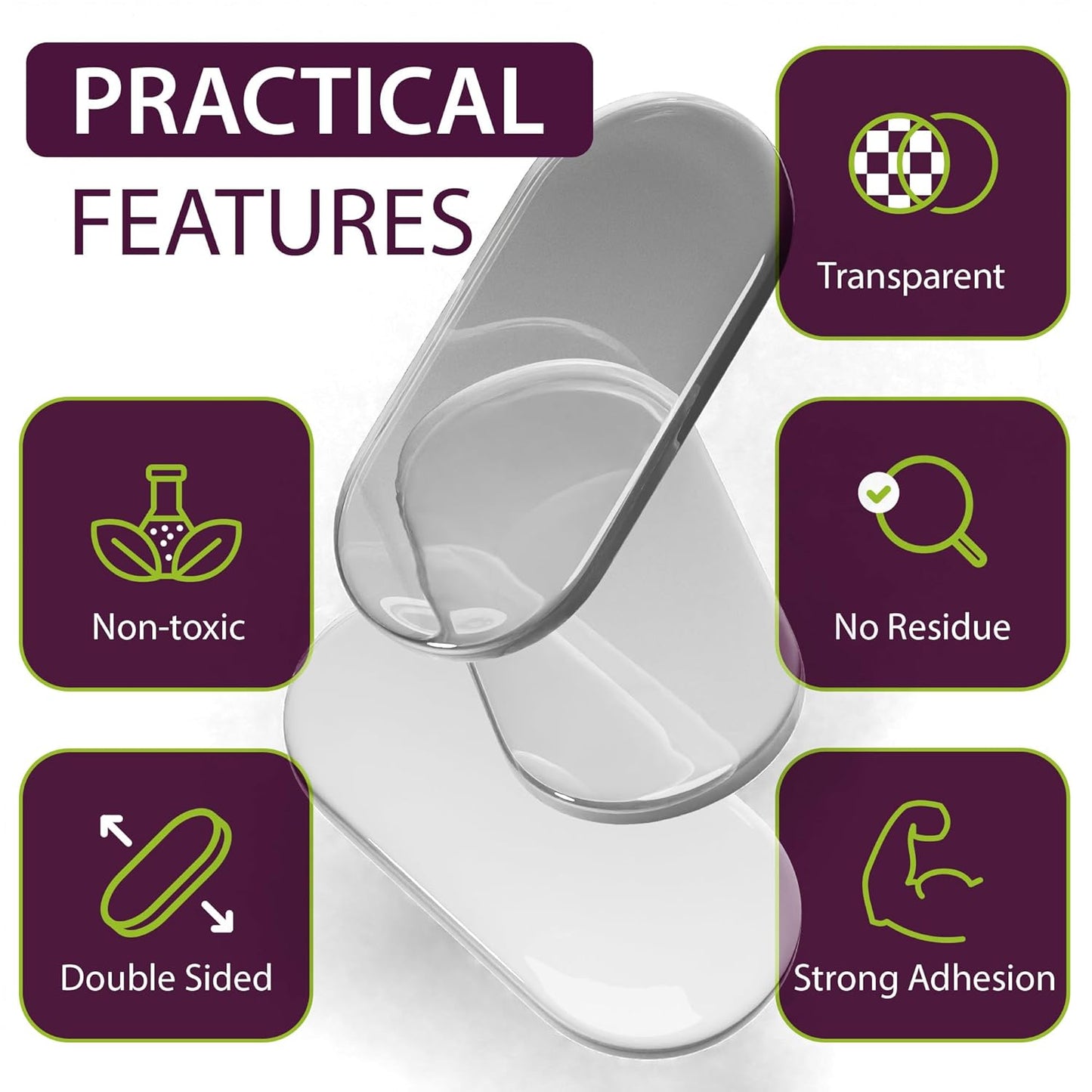 Clear Adhesive Dots 500PCs - Double Sided Sticky Dots Removable - Sticky Tack for Collectibles & Figurines, Arts & Crafts, Home Decor - Sticky Gel Self Adhesive Glue Dots