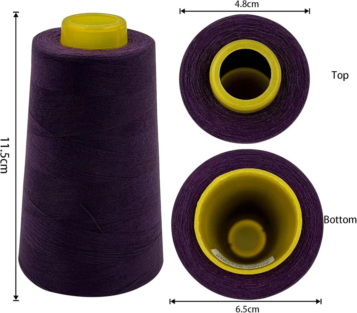 Tortoise 4 Cones of 3000 Yards Each Spool Thread for All Purpose, Serger, Overlock, Quilting, Sewing Machine - 100% Polyester - 40S/2 Violet