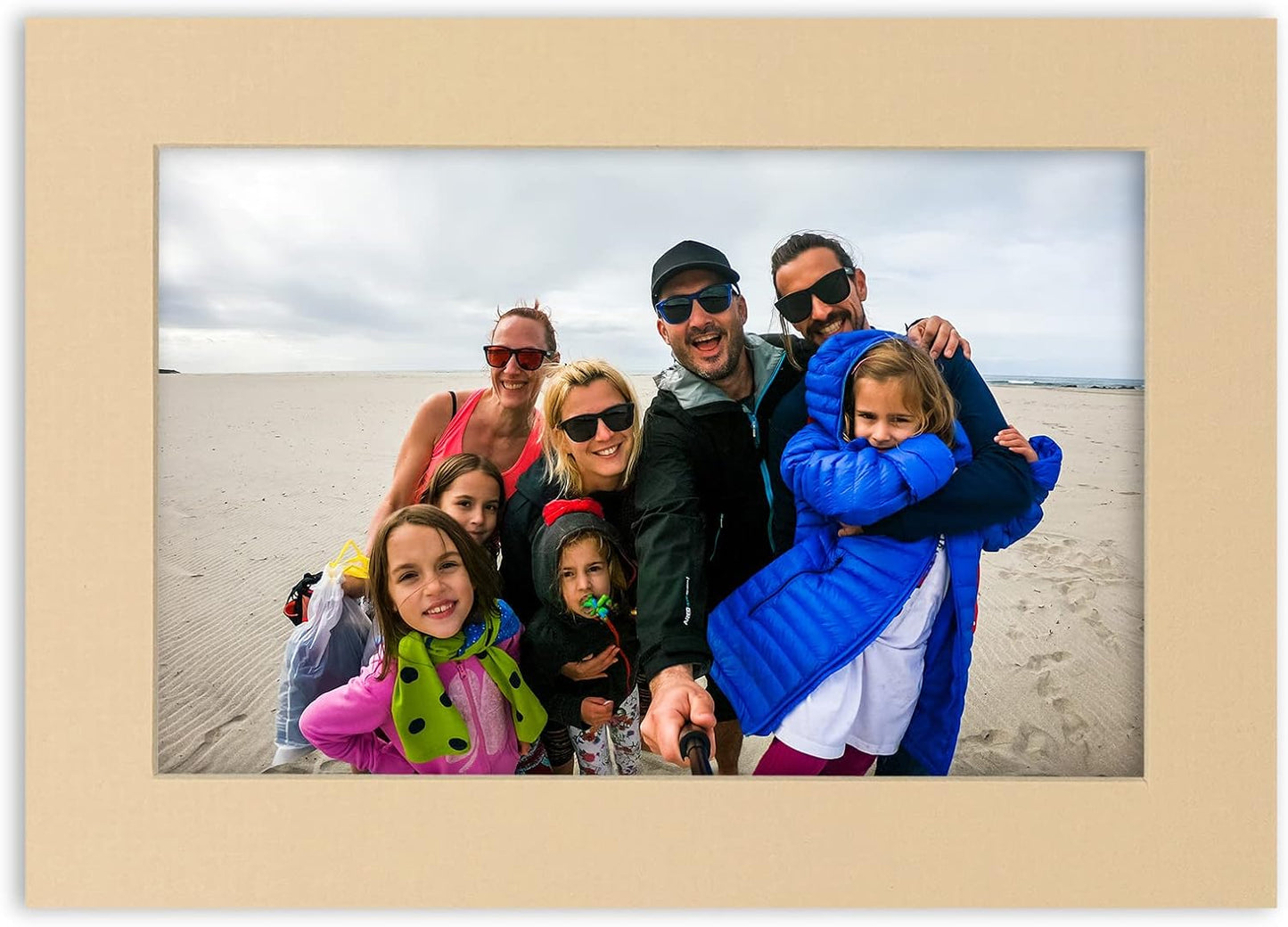 8x10 Mat Bevel Cut for 5.5x8.5 Photos - Acid Free Beige Precut Matboard - For Pictures, Photos, Framing - 4-ply Thickness