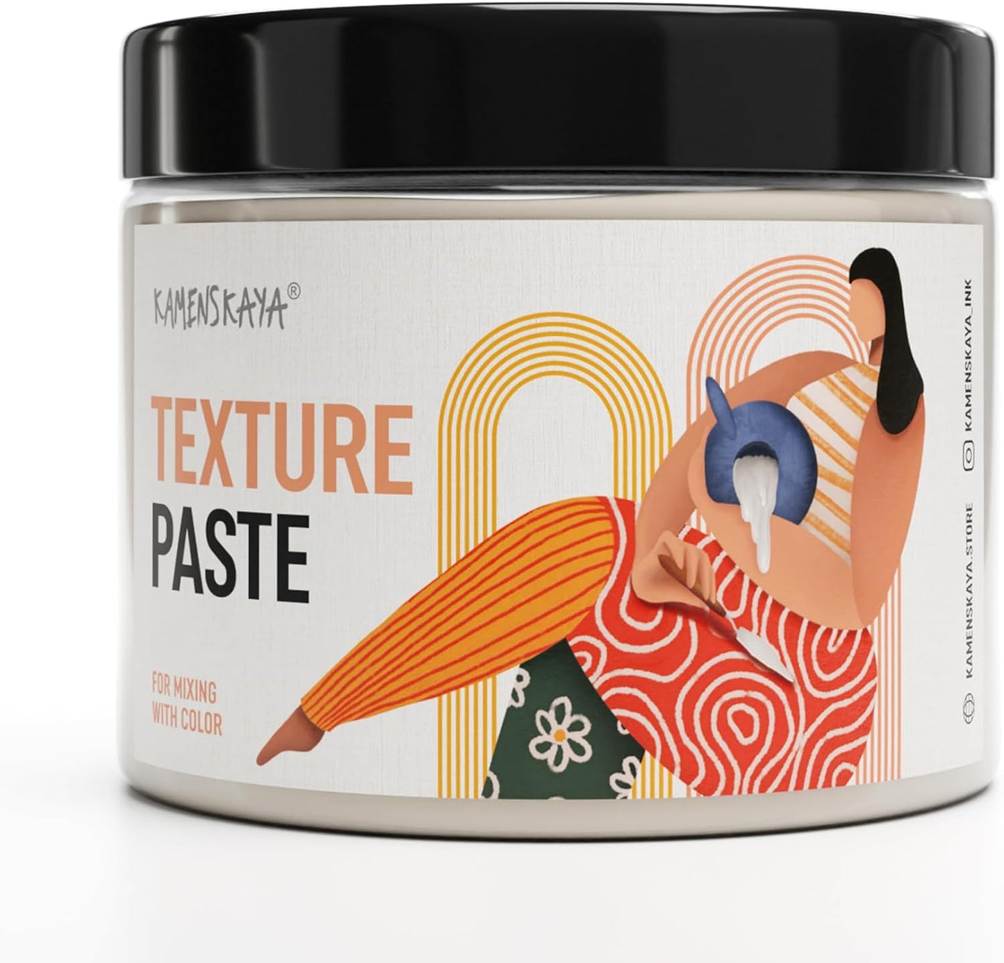 Kamenskaya Texture Paste - Modeling Paste Acrylic Medium for Acrylic Paint - 16.9 fl oz (500 ml)