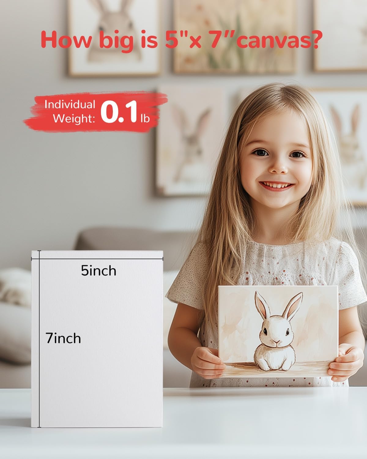 48 Pack, 5x7 Inch Small Painting Canvas Boards for Kids, 100% Cotton White Blank Canvas Panels, Art Supplies for Acrylics Oil Watercolor Tempera Paints