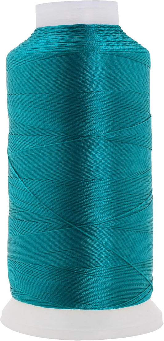Mandala Crafts Teal Heavy Duty Thread -1500 Yds Tex 70 Thread for Sewing Drapery Jeans Leather Hair - Bonded Polyester Thread Outdoor Marine Upholstery Threads