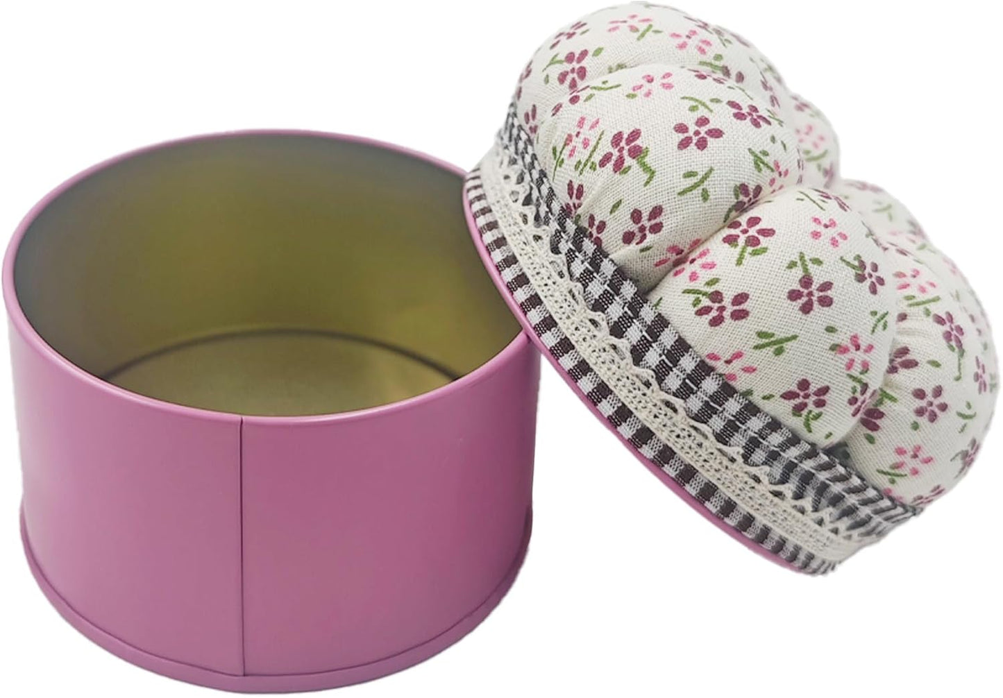 pson Pumpkin Shaped Pin Cushion with Storage Box, Cute Sewing Needle Holder for Quilting, DIY Crafts, Needlework, Sewing(Flowery)