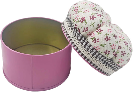 pson Pumpkin Shaped Pin Cushion with Storage Box, Cute Sewing Needle Holder for Quilting, DIY Crafts, Needlework, Sewing(Flowery)