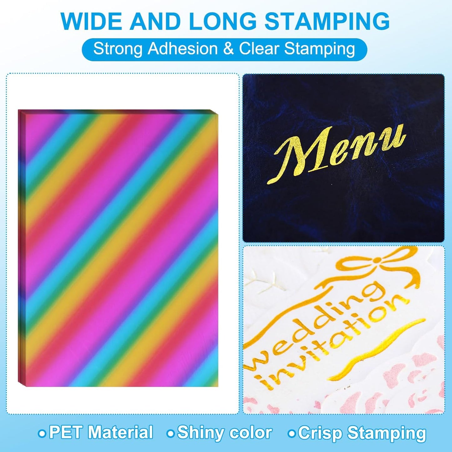 PATIKIL 11.7x8.3" Hot Stamping Foil Paper Sheet, 20 Sheets A4 Heat Transfer Hot Stamping Paper Foil for Leather DIY Logo Decor Craft Gift Package Scrapbook Card, Tilt Colorful