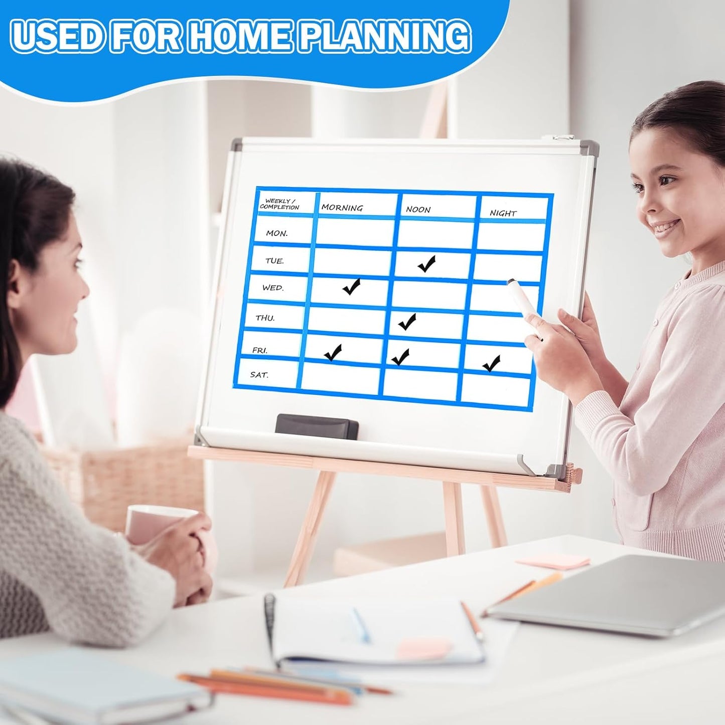 Magnetic Tape Roll Thin Strips, 1/4 Inch x 33 Feet Magnetic Board Dividers Whiteboard Graphic Decorative Tape Marking Line for Classroom Office Art Accessories(Blue)