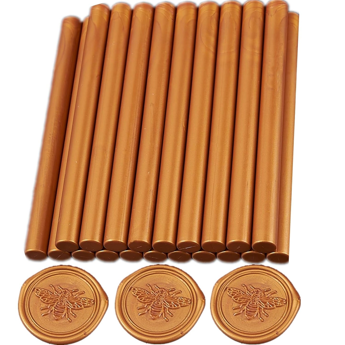 Wax Seal Sticks Gold, ONWINPOR 20pcs Glue Gun Wax Sealing Sticks for Waxseal Stamp, Waxsealsticks Suit to 0.28'' Glue Gun, Wedding Invitations(Gold)