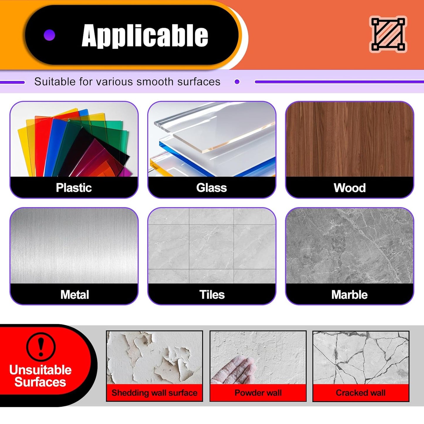 60 Pcs Strong Double Sided Adhesive Pads, Made of 3M, Heavy Duty Square Sticky Mounting Foam Tape for Car Décor Wall, 0.12" Thick Black Sticky Pads 1.57x 1.97