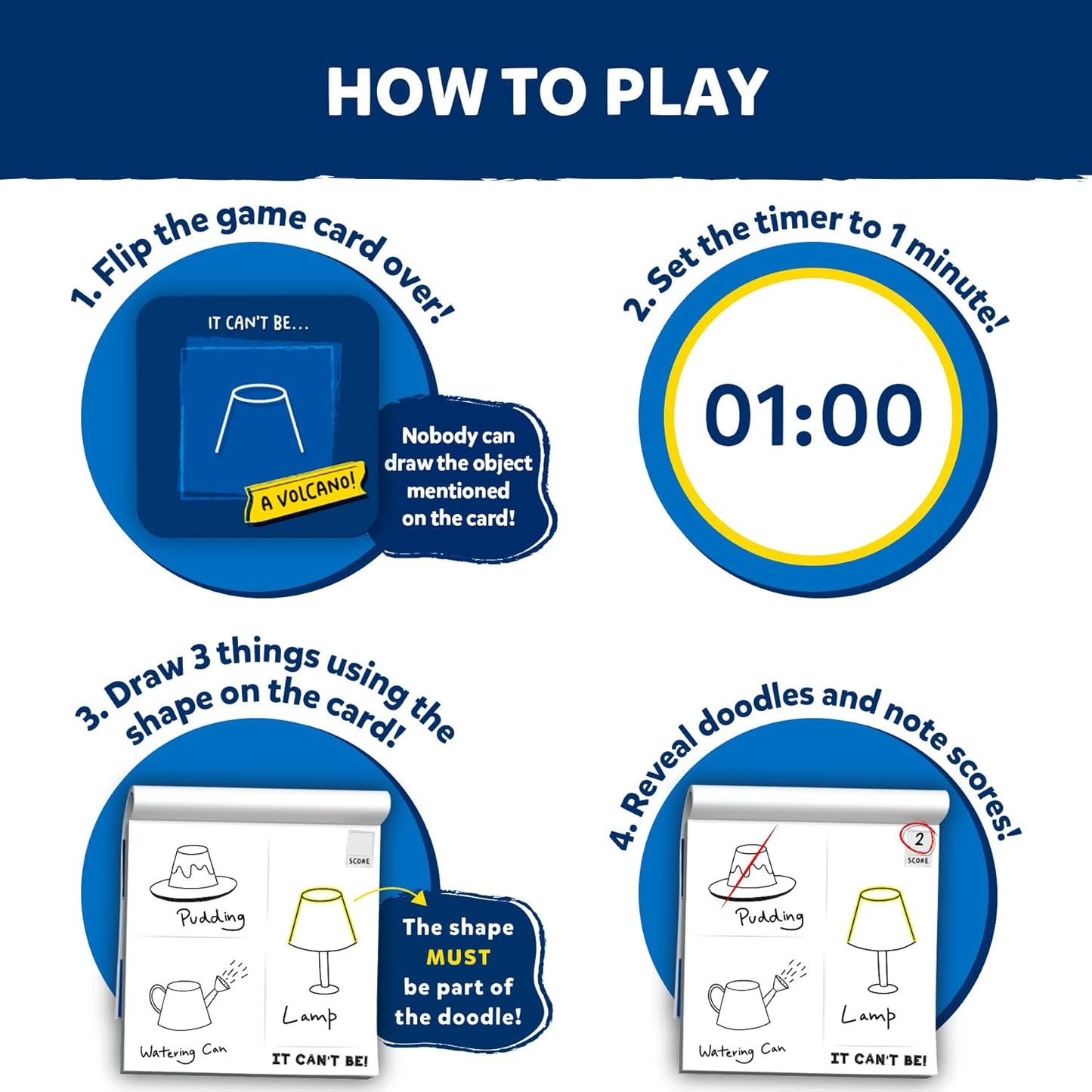 Skillmatics Card & Board Game - It Can't Be, Race to Doodle, Hilarious Drawing Game, Fast-paced Christmas Fun for Families, Parties & Game Nights, Gifts for Kids, Teens, Adults Ages 7, 8, 9, 10 & Up