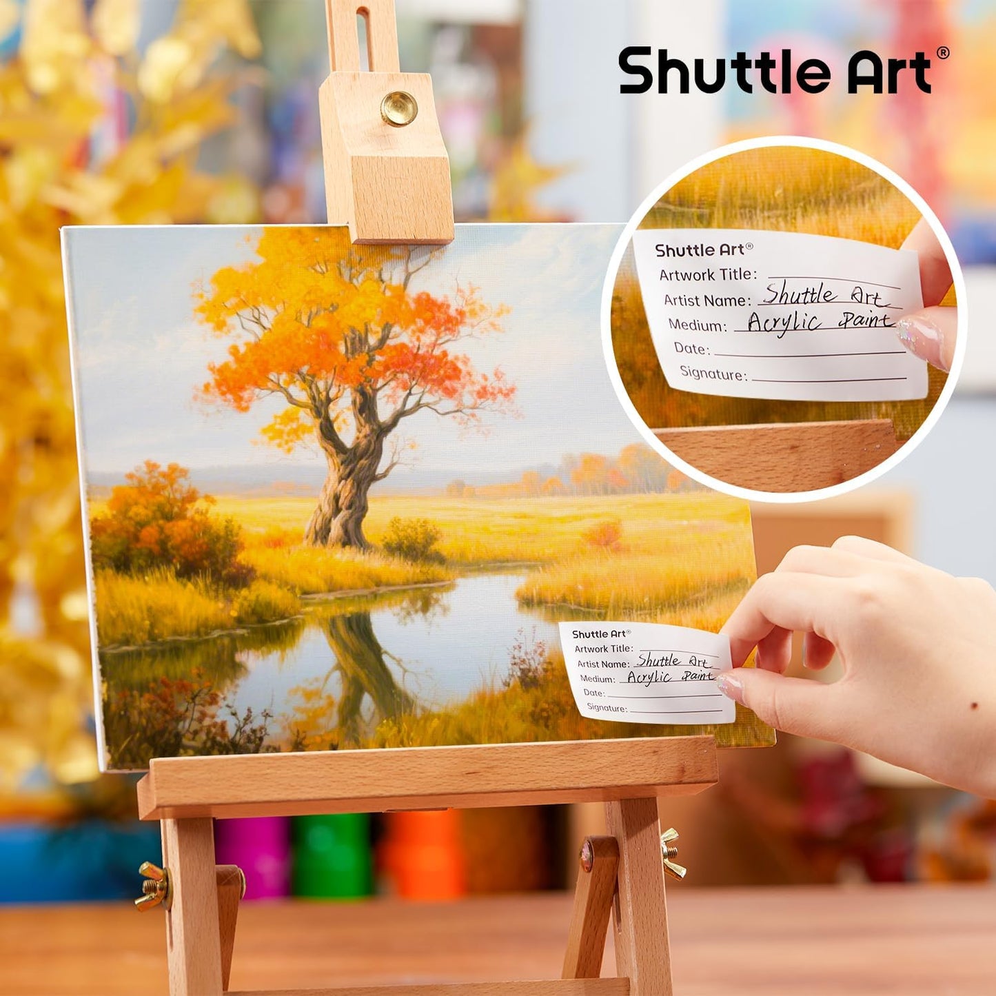 Shuttle Art Painting Canvas Panels, 36 Pack, 5x7, 8x10in (18 of Each), 100% Cotton, Primed White Canvas Boards for Painting, Blank Canvases for Kids, Adults & Artists for Acrylic and Oil Painting