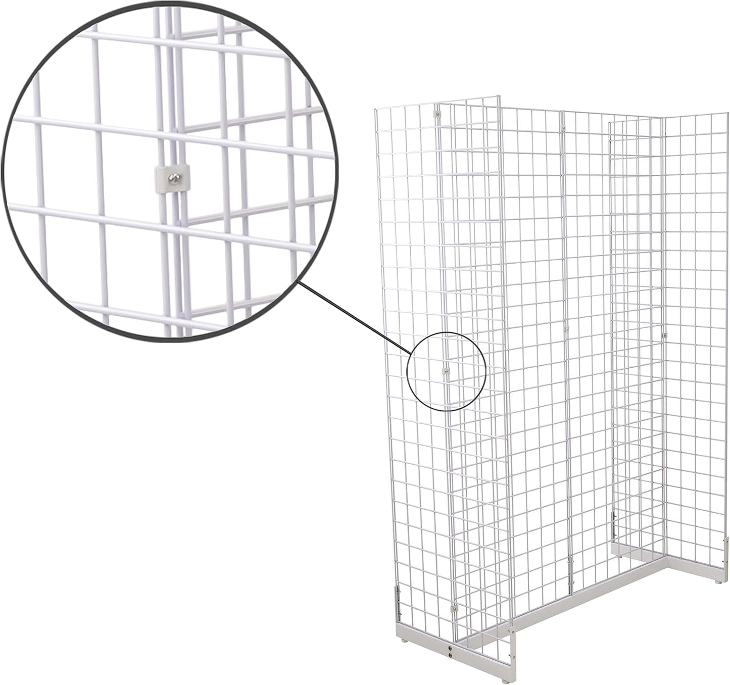 Gridwall Joining Clip Connectors for Grid Panels, Powder-Coated or Chrome Plated Steel (Quantity 10) (10, Black)