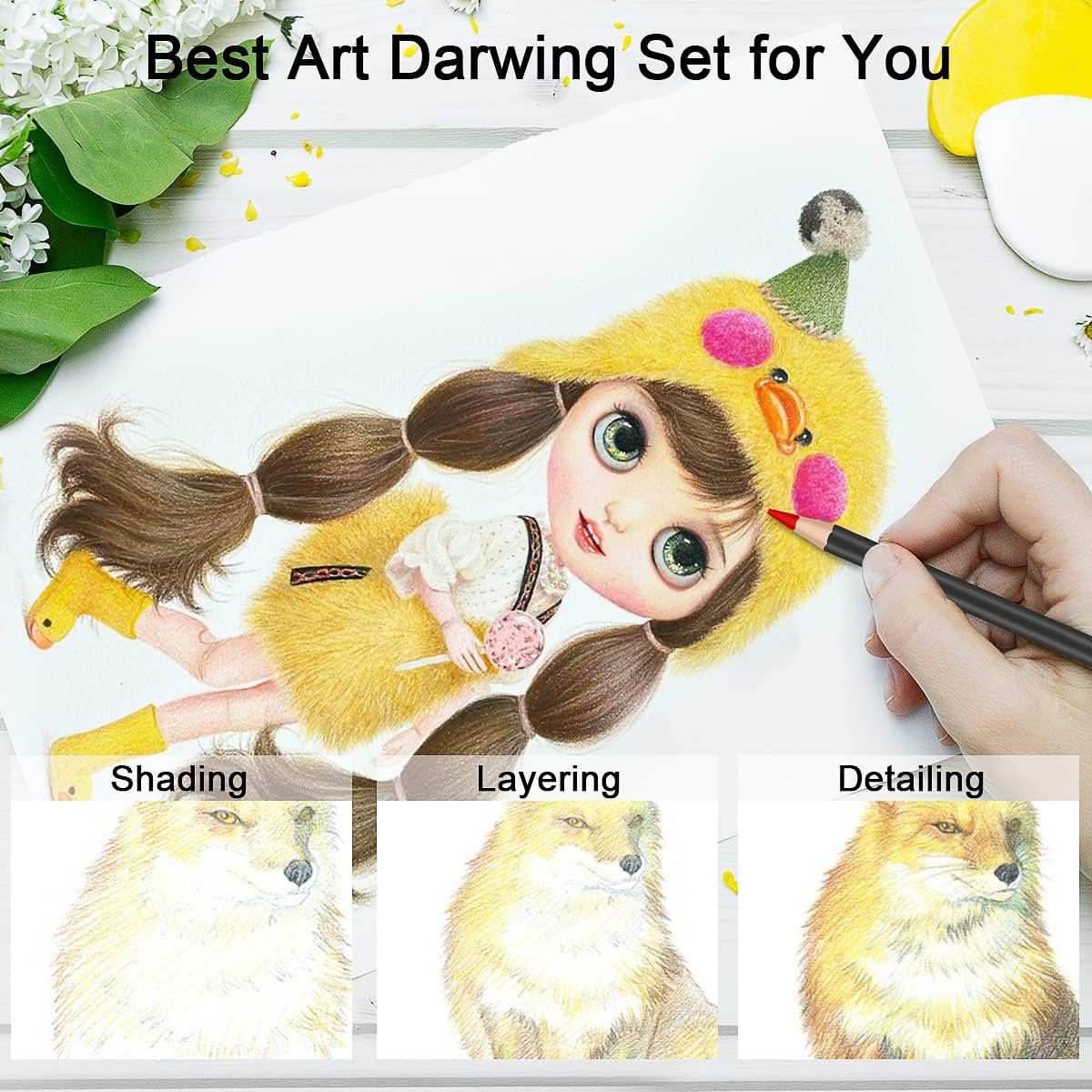 146PCS Colored Pencils Set for Adult Coloring Books,Soft Core Professional Color Pencil Kit for Drawing, Painting, Sketching, Blending, Shading, Art Supplies Gift for Artists, Teens, Kids, Beginners