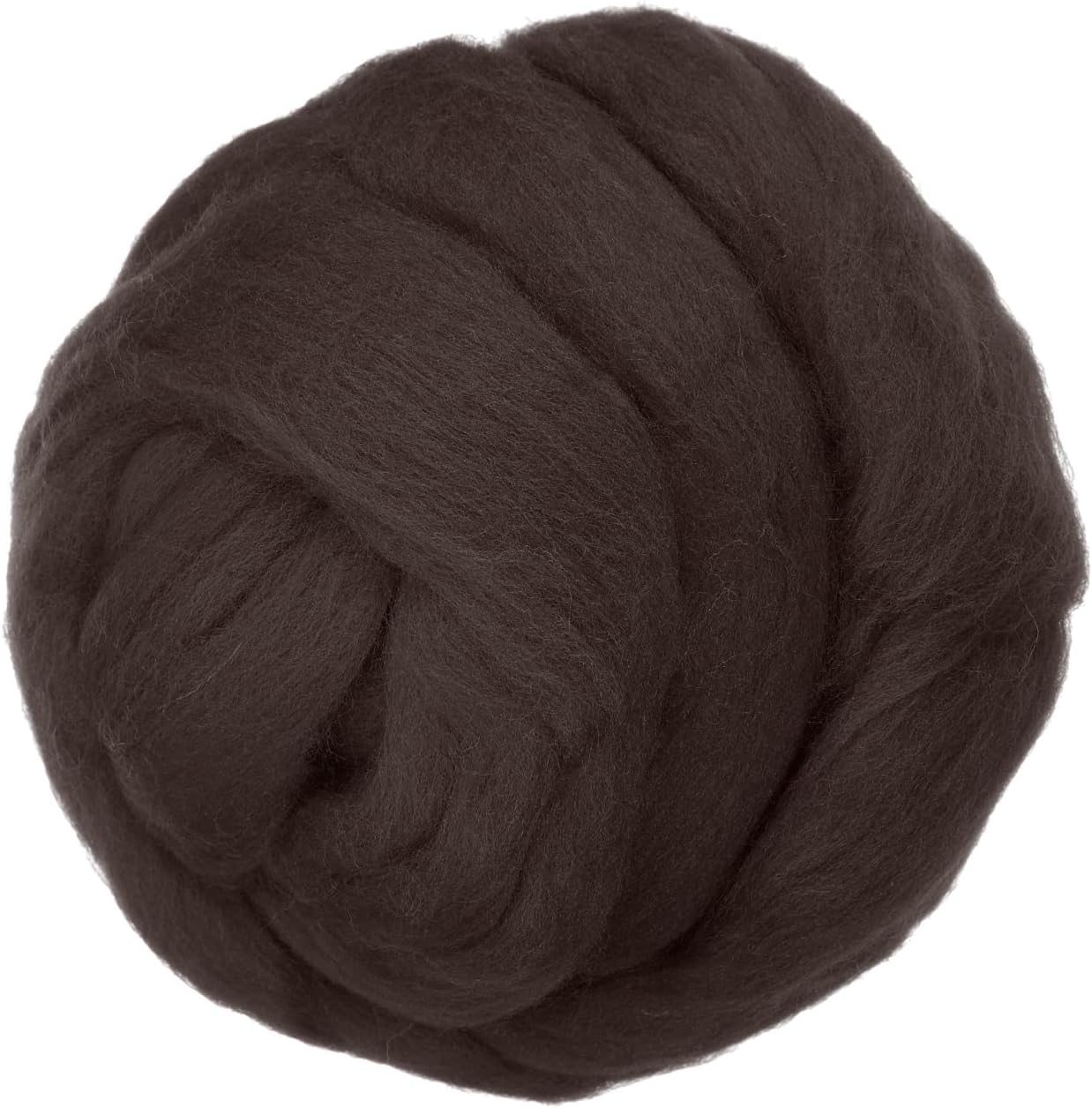 PATIKIL Wool Roving Yarn, 80G/2.82OZ Soft Felting Wool Pure Chunky Roving Yarn Bulk for Needle Felting Knitting Blanket Spinning Weaving DIY Craft, Deep Brown