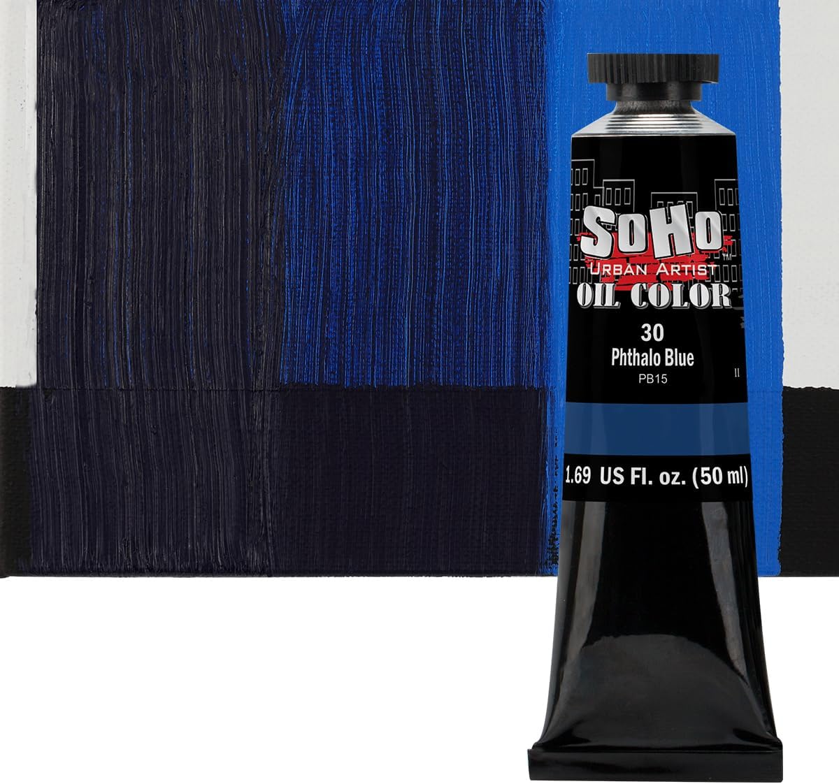 Soho Urban Artist Oil Paint - Phthalo Blue, 50 ml Tube - Best Valued Oil Colors for Painting, Excellent Pigment Load
