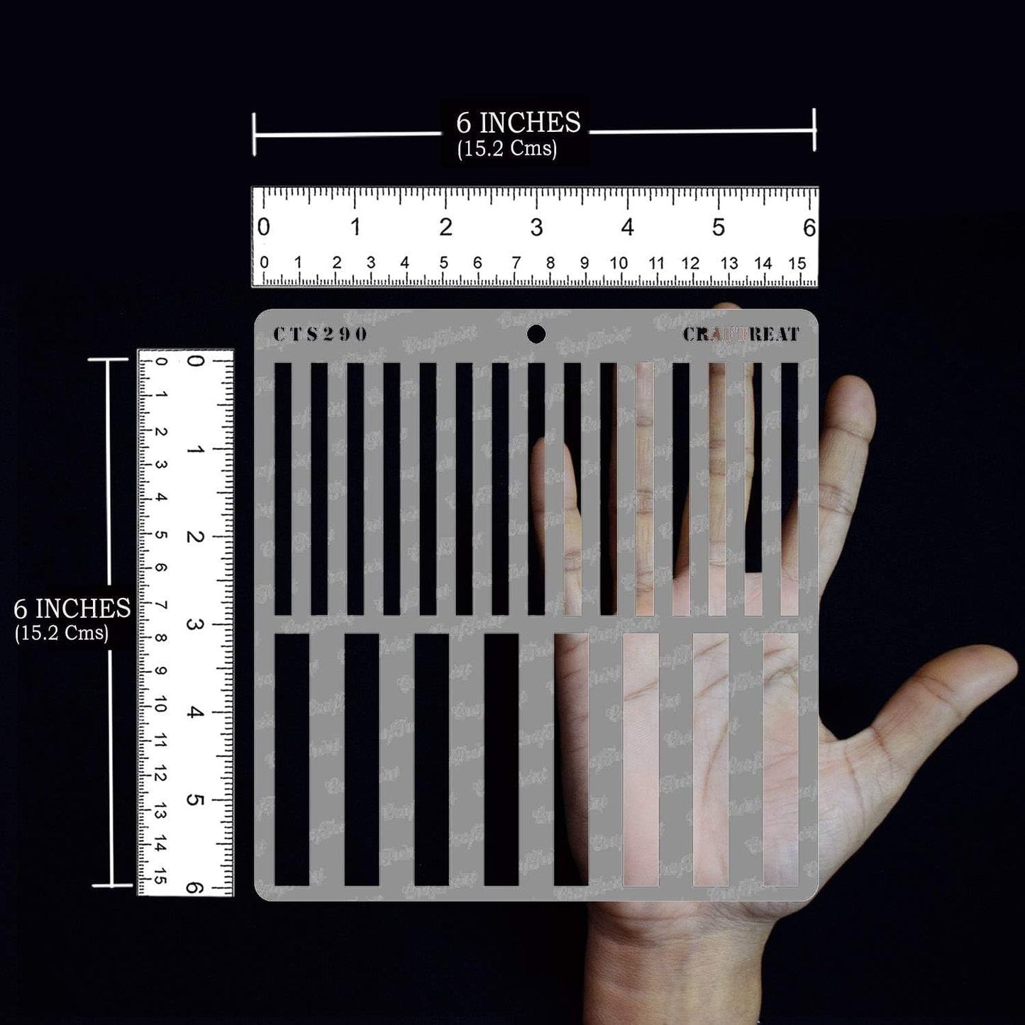 CrafTreat Reusable Geometric Stripe Stencils for Painting on Wood, Wall, Tile, Canvas, Paper, Fabric and Floor - Stripes - 6x6 Inches - DIY Art and Craft Stencils