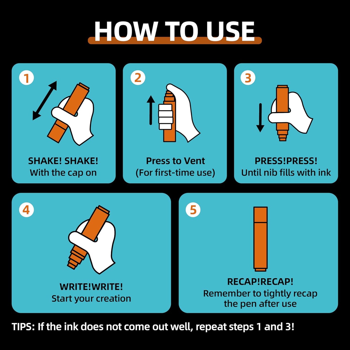 WUO Window Chalk Markers,12 Colors Car Markers,10mm 3-In-1 Jumbo Wide Nib, Dust-Free & Non-Toxic - Erasable Blackboards Marker For Rock Painting, Poster, Stone, Ceramic, Glass