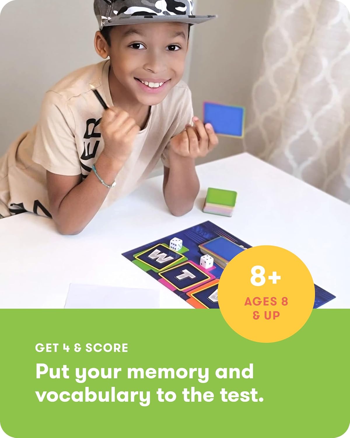 SimplyFun Get 4 and Score - A Communication Game for Kids That Tests Your Memory and Vocabulary Skills! - Educational Learning Game - 2 to 8 Players - for Kids Ages 8 & Up
