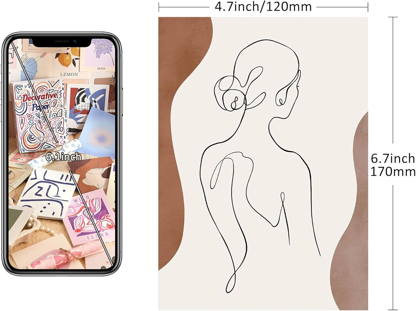 emmoolife 300 Sheets Aesthetic Scrapbook Paper, Retro Boho Pastel Wall Collage Scrapbooking Supplies Craft Decorative Papers Abstract Art Hippie Pattern Room Fashion Decor Paper for Card Making Gift