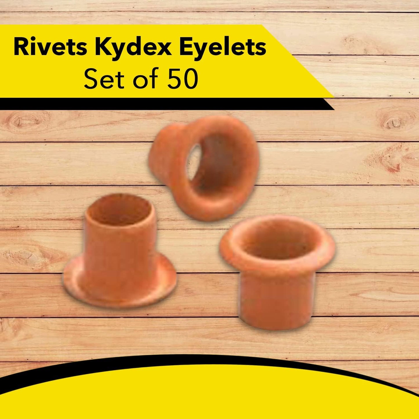 Kydex Rivets Eyelets, 8-8 1/4" Multicolored Grommet Eyelets for Tactical Holster Making, Knife Sheath Crafting, Fasteners for Custom DIY Kydex Projects (Set of 50)