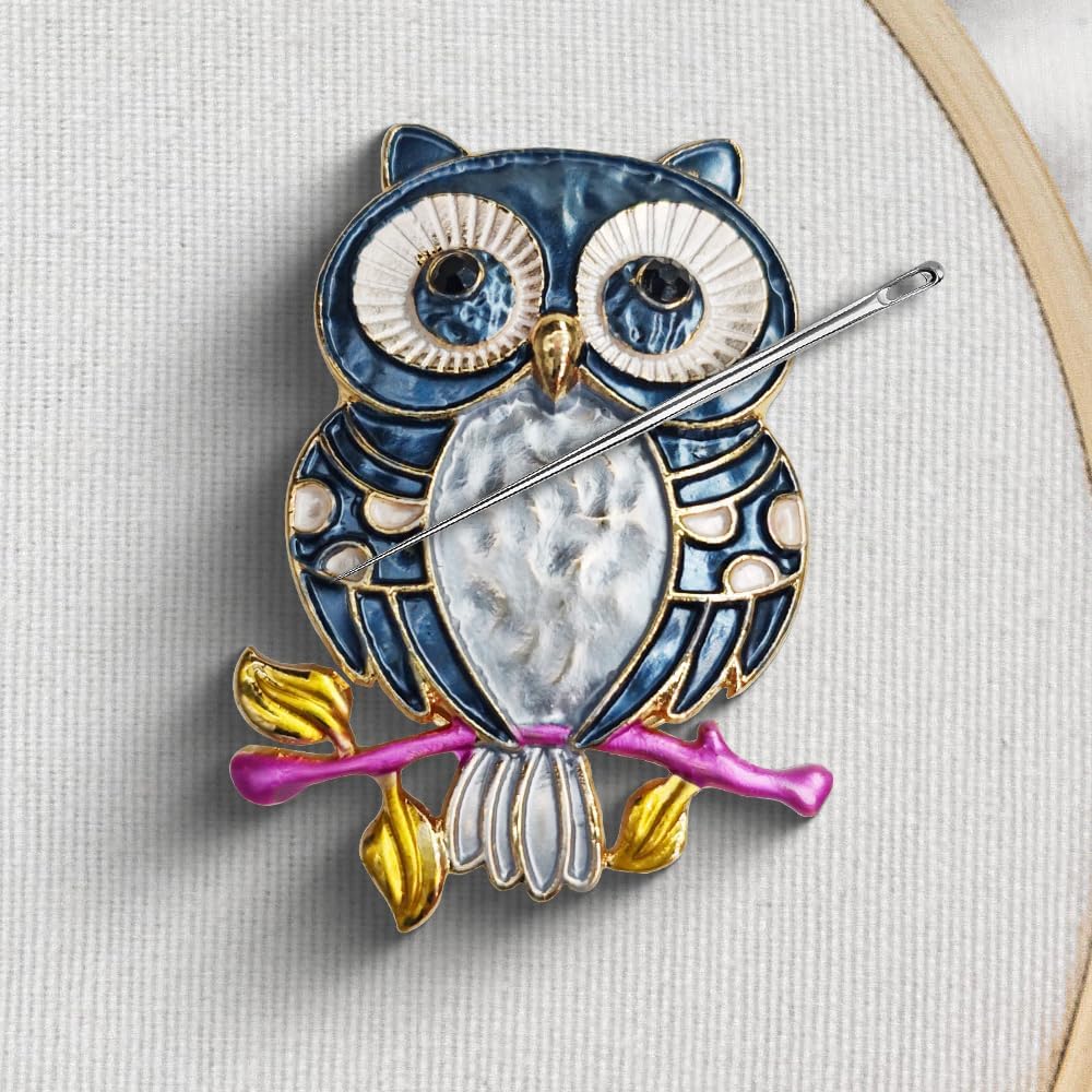 Needle Minder Magnet, Magnetic Needle Minder, Needle Minders Magnetic Cross Stitch Accessories, Magnetic Needle Holder, Life Tree, Butterfly, Cats, Owl, Heart (OWL)