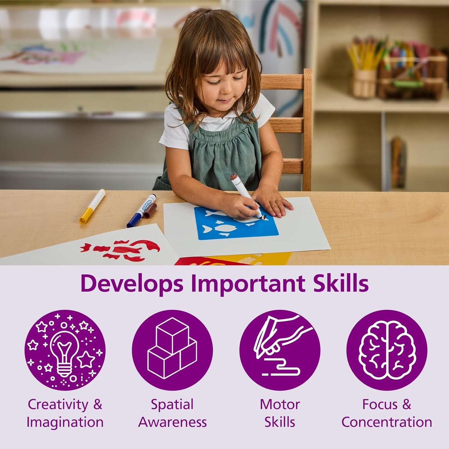 Sea Life Washable Plastic Stencils - Set of 6