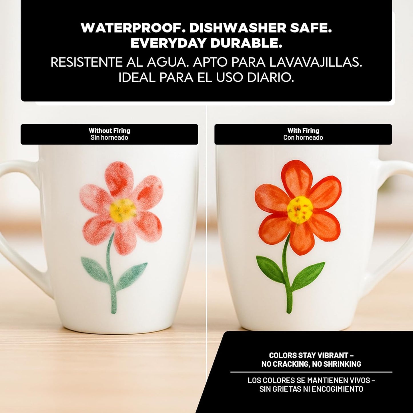 Ceramic and Porcelain Paint Set 6 x 1.52 fl oz - Metallic Magic – Dishwasher Safe – Perfect for Mug, Tile & Creative DIY Projects