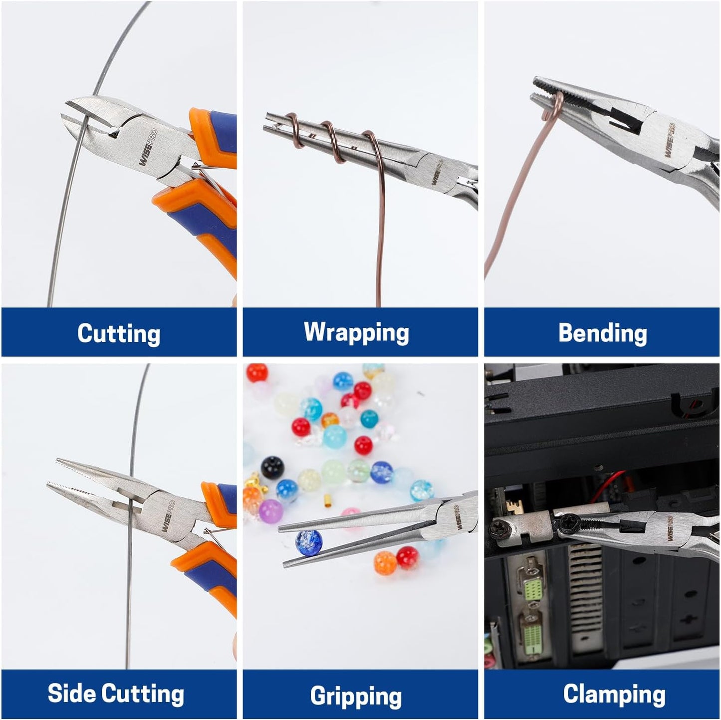 3 PCS Mini Pliers Set, Jewelry Pliers Kit with Needle Nose, Diagonal and Long Nose, Small Plier Tool for Jewelry Making, DIY Crafts, Beading and Electronic Repair