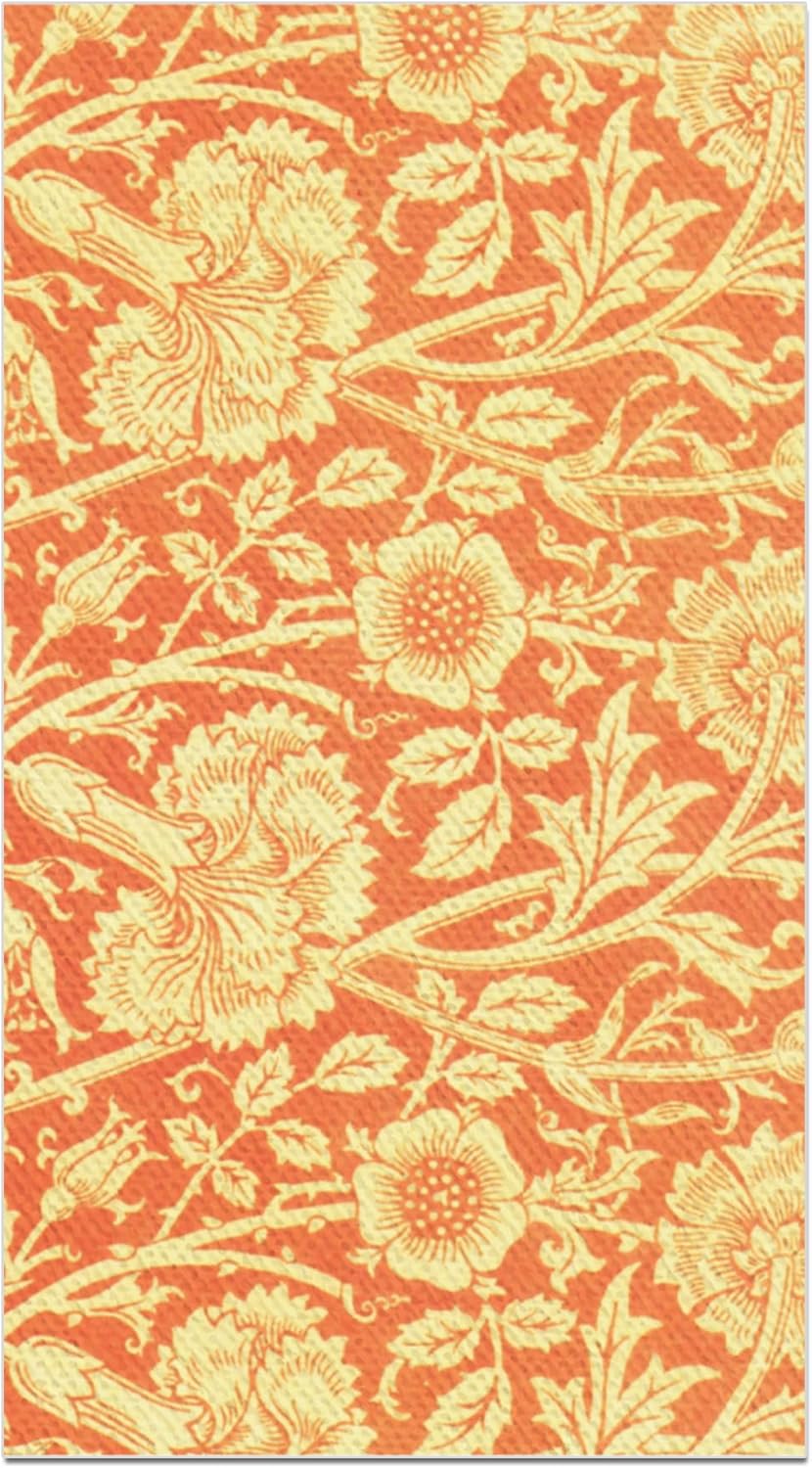 Vintage Floral Paper Napkins, 80PCS Vintage Floral Guest Paper Napkins Disposable, Orange Retro Plants Wildflower Lunch Dinner Hand Napkin for Wedding, Theme Party, Birthday, 4.5x8 Inch