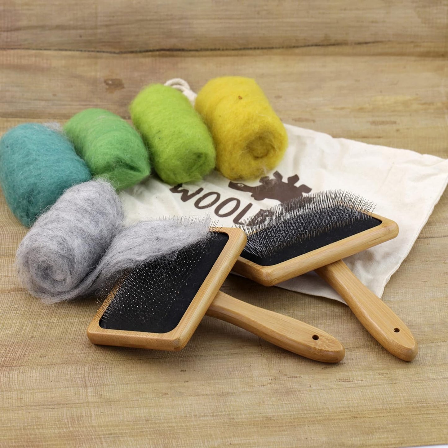 Woolbuddy Wool Carder and 24 Colors Felting Wool Kit
