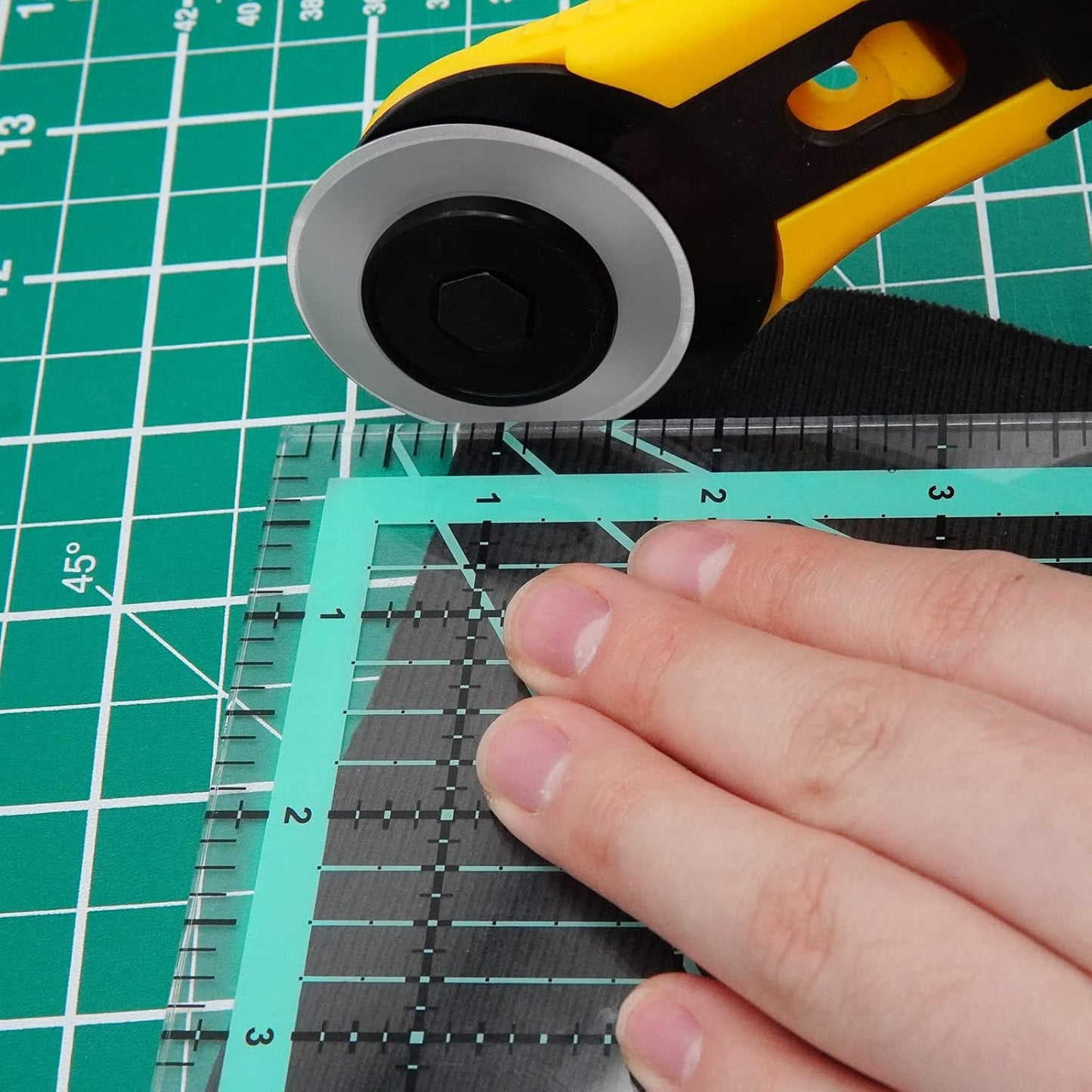 MANUFORE 4pcs Square Quilting Ruler (12.5”/ 9.5”/ 6”/ 4.5”) Sewing Acrylic Ruler Anti-Slip Metric Ruler DIY Quilting Tools with Clear Printed Lines for Precise Cutting