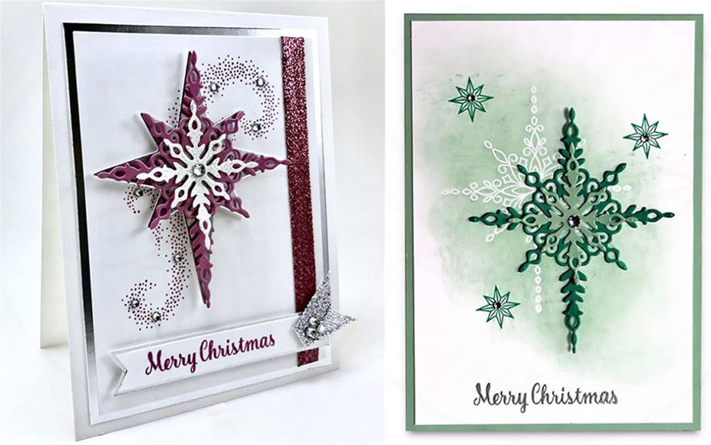 Mvchifay Cutting Dies Happy Birthday Metal Stencils Scrapbooking Tool DIY Emboss Paper Card Making (6 Pcs snowflakes-12.4x8.3cm)