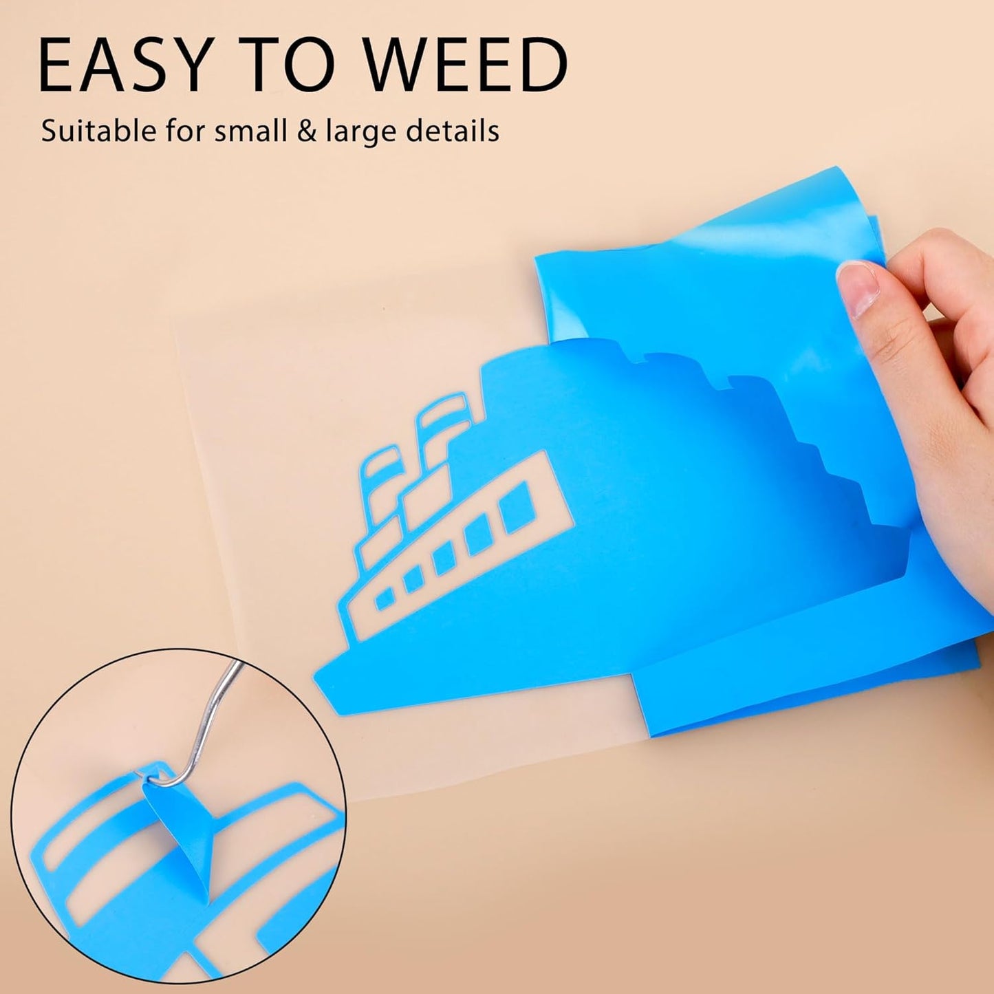 RENLITONG Lake Blue Iron on Vinyl 12Inch by 50ft Roll HTV Heat Transfer Vinyl for T-Shirt HTV Rolls for All Cutter Machine - Easy to Cut & Weed for Heat Transfer Design