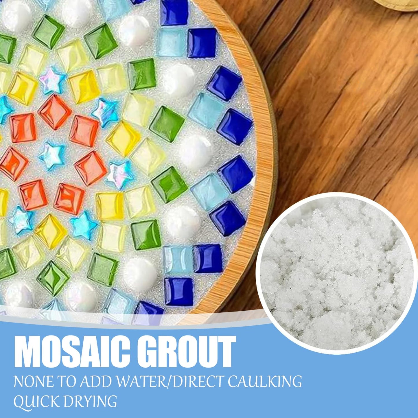 Mosaic Crystal Grout, Mosaics Tile Tools, Mosaic Tile Accessories – Essential for Handmade Grouting and Perfect for DIY Craft Projects (White, 12.3oz)