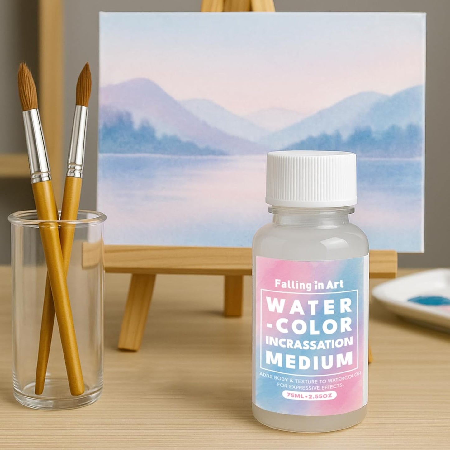 Falling in Art Professional Watercolor Texture Medium, Acid Free Thickening Medim for Impasto Effects, 2.5 Oz Bottle