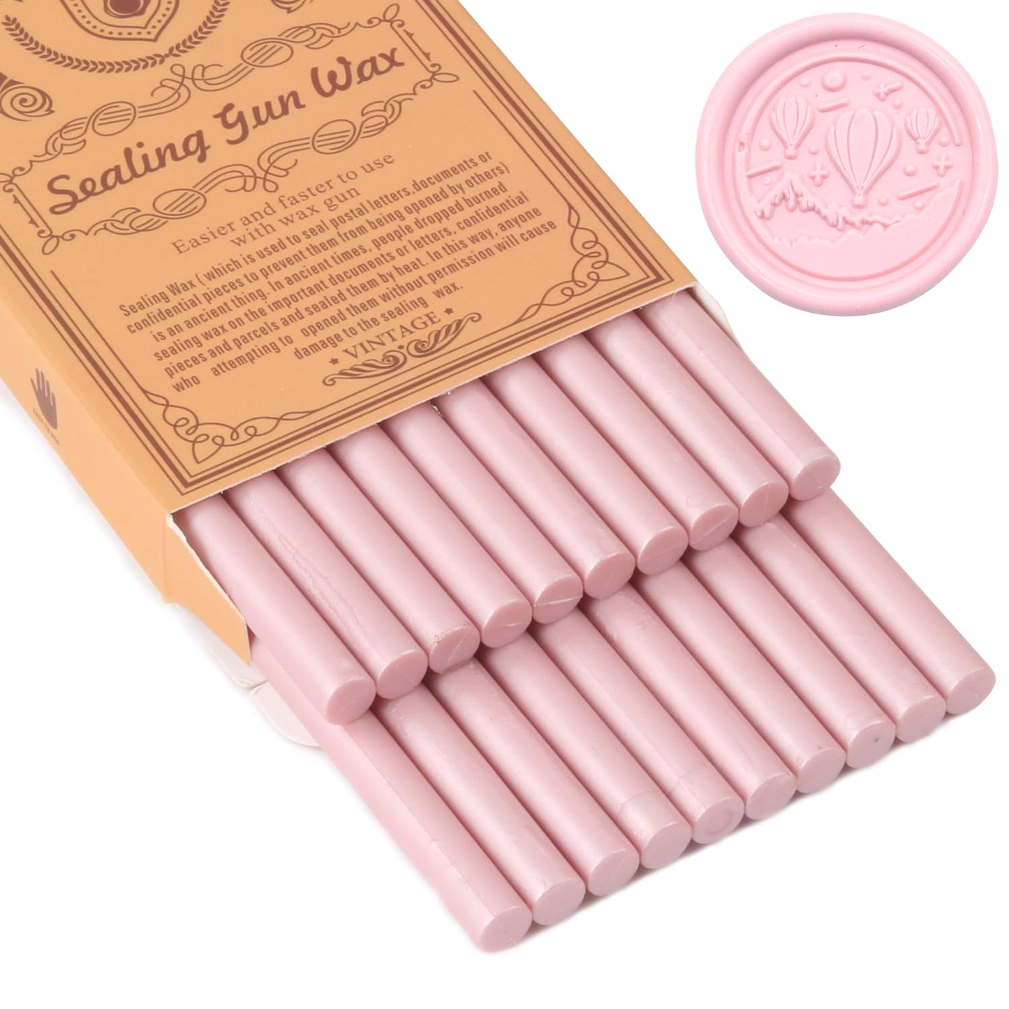 Pearl Pink Sealing Wax Sticks, WASOHLING 20Pcs Glue Gun Wax Seal Sticks for Wax Seal Stamp, Pink Wax Seals for Wedding Invitation Envelope Letter Seals, Craft Adhesive (Mini Size)