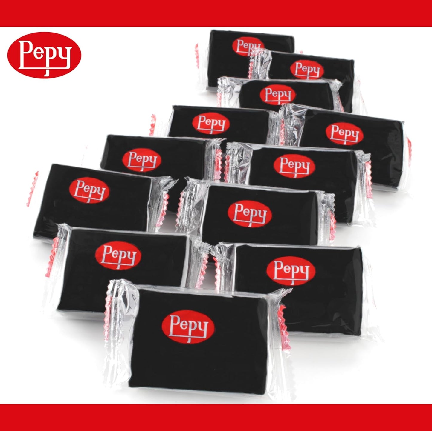 Pepy Plastilina Reusable and Non-Drying Modeling Clay; Set of 24 Bars, 1.4 Ounce Each, Perfect for Arts and Crafts Projects, Black