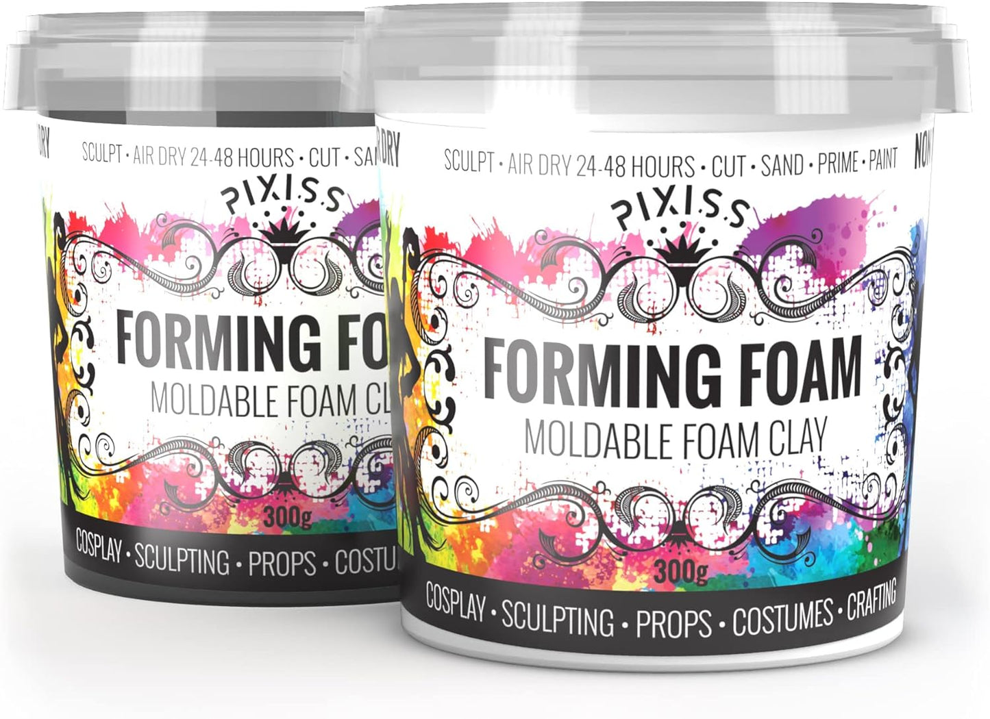 Pixiss Foam Clay (300g, Black + White)