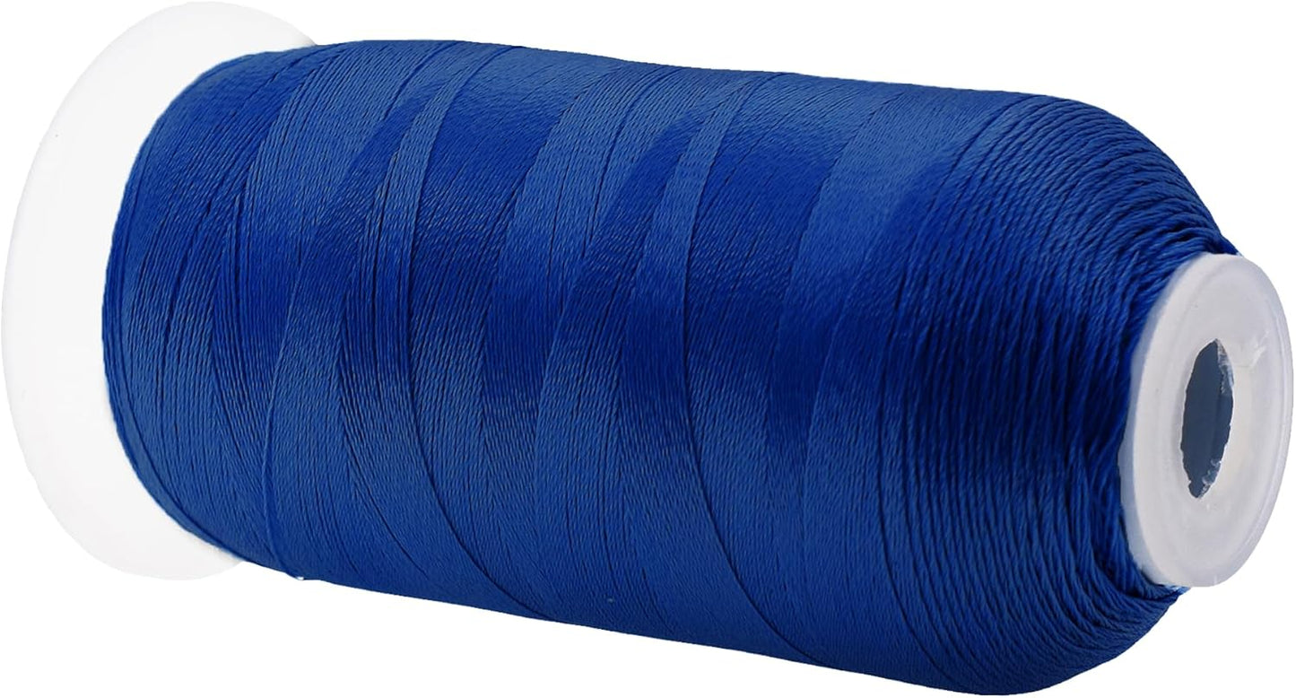 Mandala Crafts Dark Blue Heavy Duty Thread - 1500 Yds Tex 70 Thread for Sewing Drapery Jeans Leather Hair - Bonded Polyester for Outdoor Marine Upholstery